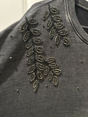 Johnny Was French terry beaded sweatshirt